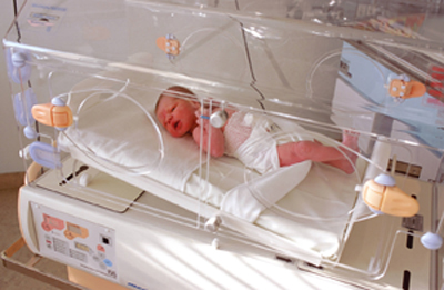 An infant in an infant Incubators