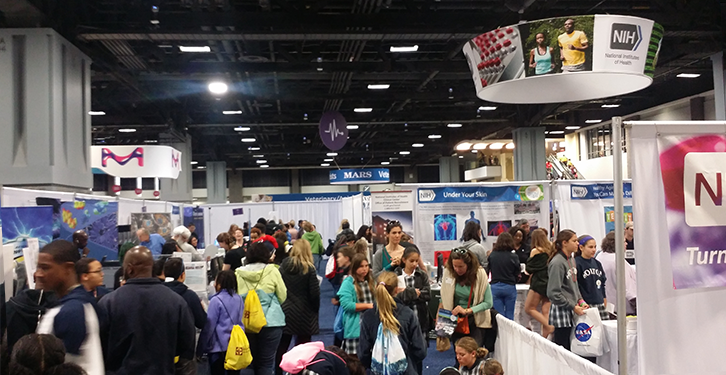 Crowd of people at USAF Science Festival convention
