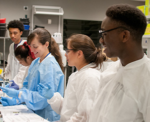 students in a lab