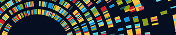 A colorful circle representing genetic data.