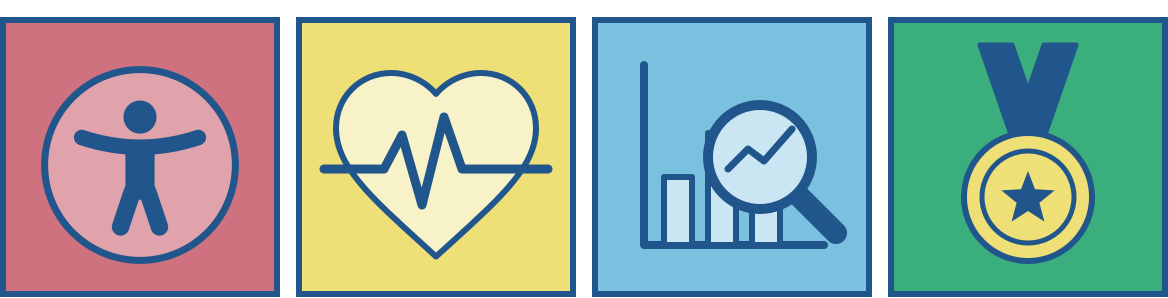 Icons depicting disability health research prize